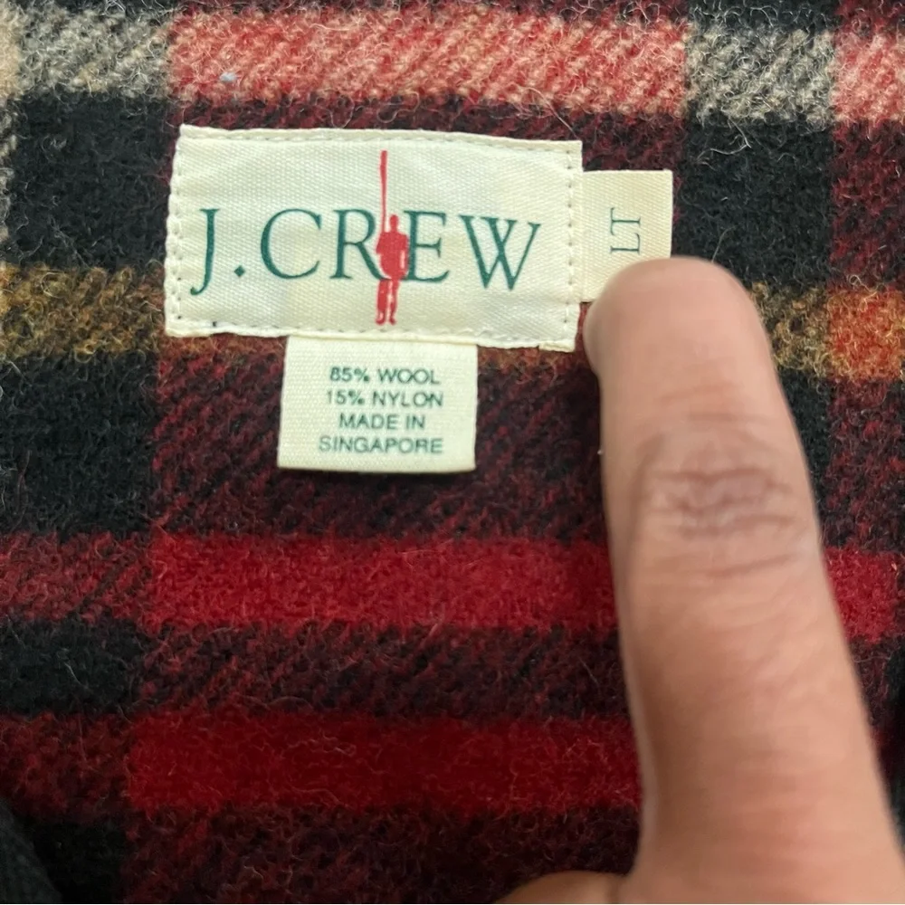 J. Crew oarsman wool blend red plaid pockets outdoor vest gorpcore large tall